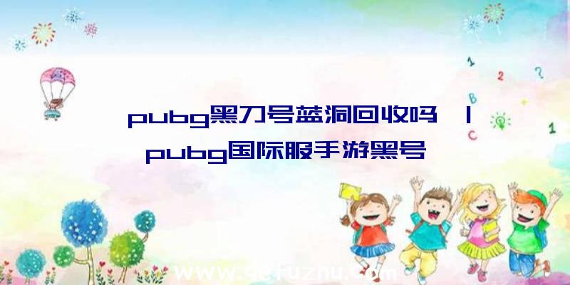 「pubg黑刀号蓝洞回收吗」|pubg国际服手游黑号